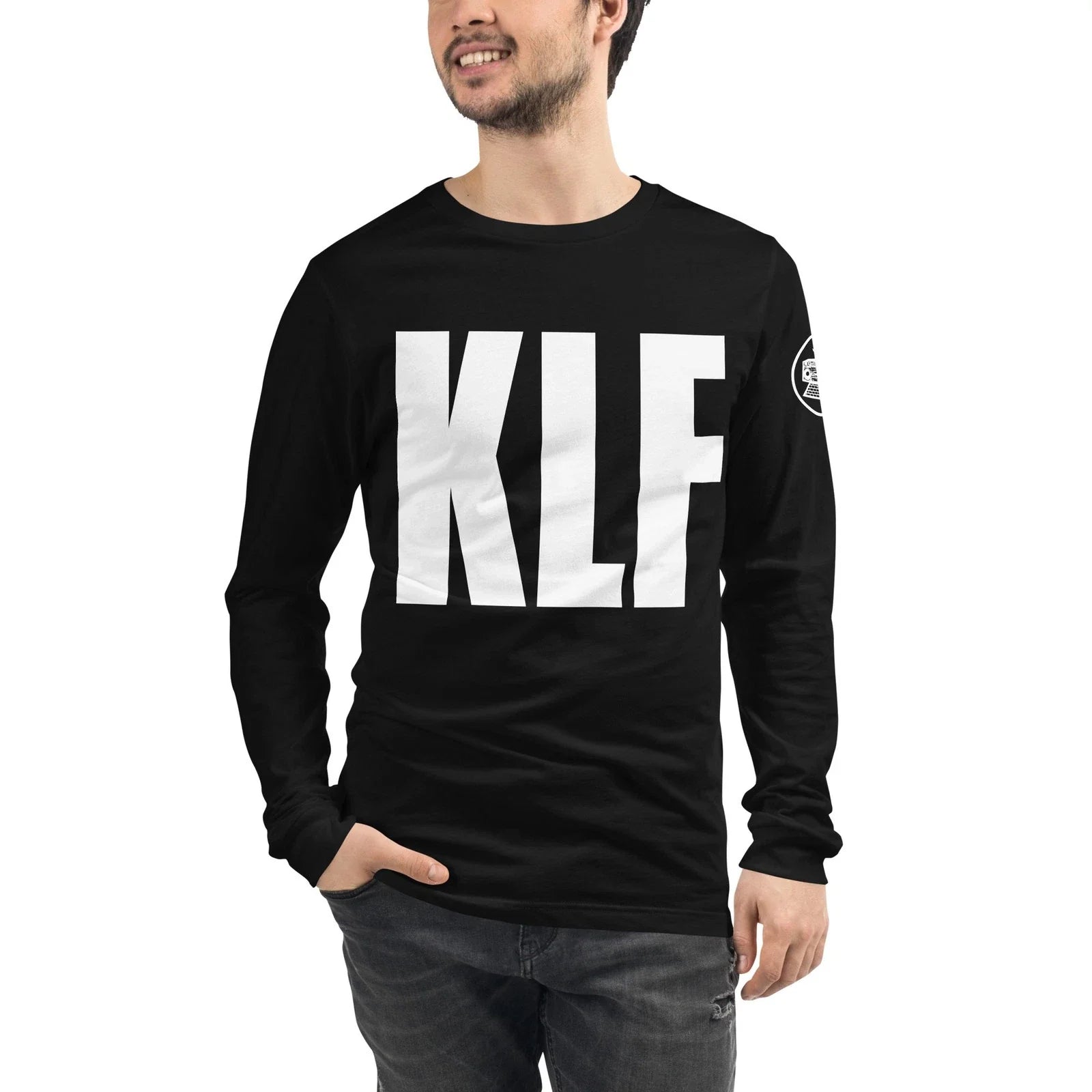 KLF Classic Logo Tee Black with White Text - Bella + Canvas 3501 Unisex T-shirt, Sweatshirt, Hoodie, Long Sleeve Tee - T-Shirt, Sweatshirt, Hoodie