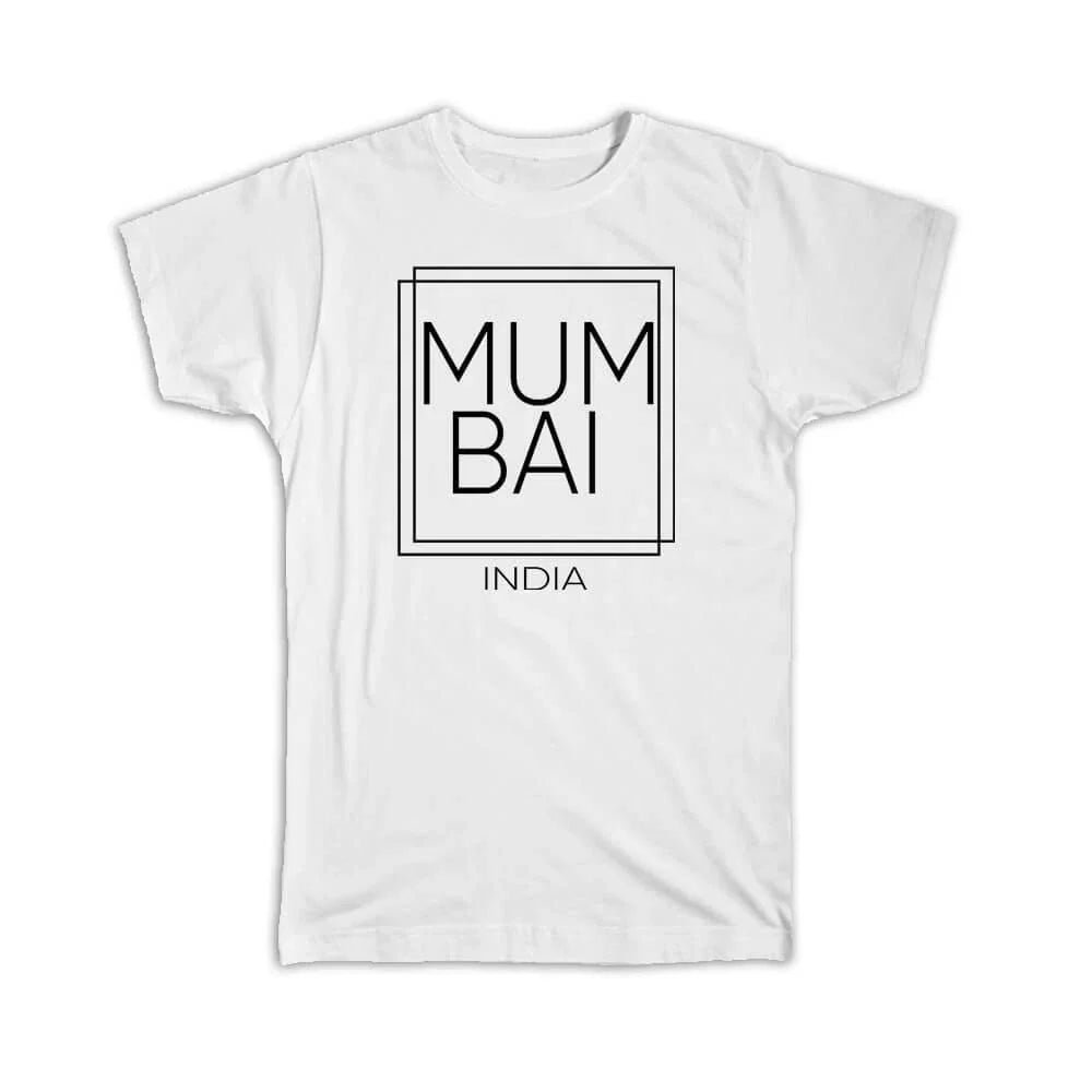 Gift T-Shirt : MUMBAI India Square Modern Minimalist Font Unisex T-shirt, Sweatshirt, Hoodie, Long Sleeve Tee - T-Shirt, Sweatshirt, Hoodie