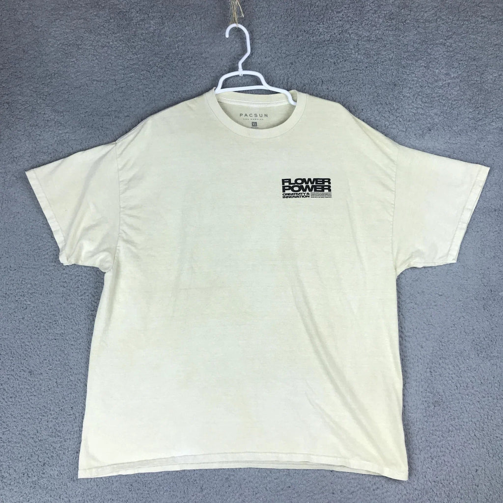 PacSun Shirt Mens XL Cream Flower Power Graphic Tee Creativity & Innovation Unisex T-shirt, Sweatshirt, Hoodie, Long Sleeve Tee - T-Shirt, Sweatshirt, Hoodie