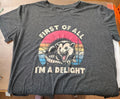 First Of All I'm A Delight Opossum Graphic T-Shirt Charcoal.Gray L Possum Tee Unisex T-shirt, Sweatshirt, Hoodie, Long Sleeve Tee - T-Shirt, Sweatshirt, Hoodie