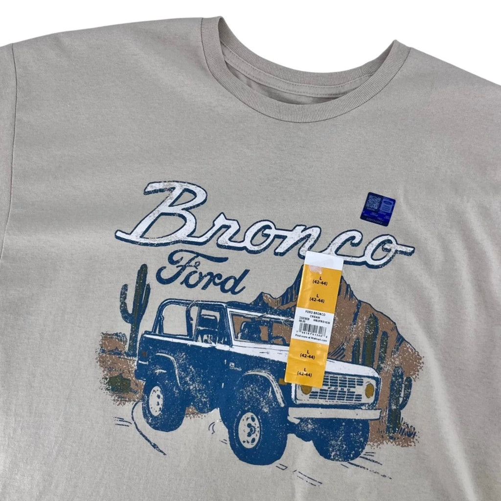 Ford Bronco T-Shirt Mens Large Cream Graphic Off-Road Vintage Style Retro Street Unisex T-shirt, Sweatshirt, Hoodie, Long Sleeve Tee - T-Shirt, Sweatshirt, Hoodie