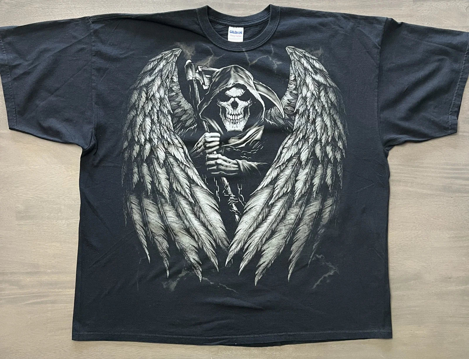 Vintage y2k Winged Grim Reaper Affliction Style Graphic TShirt 3XL Free Shipping Unisex T-shirt, Sweatshirt, Hoodie, Long Sleeve Tee - T-Shirt, Sweatshirt, Hoodie