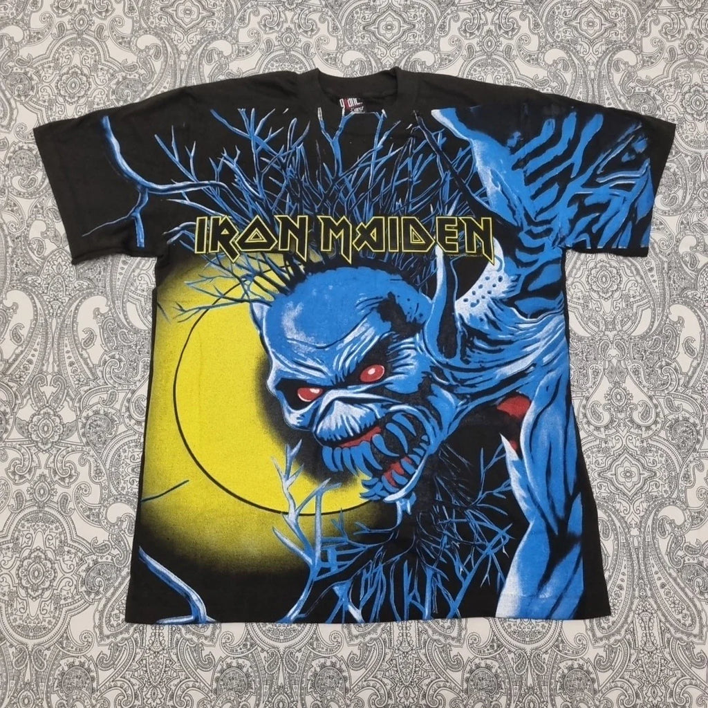 Iron Maiden Eddie T Shirt Metal Band Size Large Graphic Print Fear Of The Dark Unisex T-shirt, Sweatshirt, Hoodie, Long Sleeve Tee - T-Shirt, Sweatshirt, Hoodie