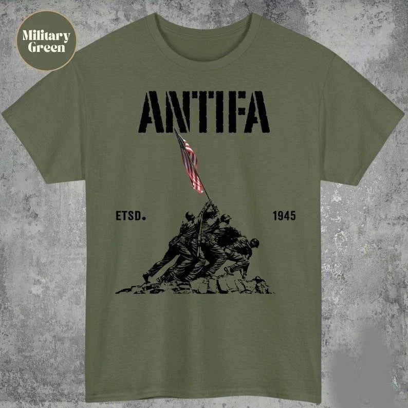 Antifa estd 1945 shirt: Patriotic Anti Fascist, Pro Democracy Liberal Protest Te Unisex T-shirt, Sweatshirt, Hoodie, Long Sleeve Tee - T-Shirt, Sweatshirt, Hoodie