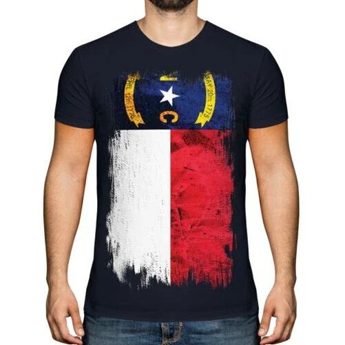 North Carolina Flag State Grunge Mens T-Shirt North Carolinian Shirt Unisex T-shirt, Sweatshirt, Hoodie, Long Sleeve Tee - T-Shirt, Sweatshirt, Hoodie