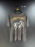 2000s Y2K Vintage Ed Hardy Horses Soft Grunge Tee XL Unisex T-shirt, Sweatshirt, Hoodie, Long Sleeve Tee - T-Shirt, Sweatshirt, Hoodie