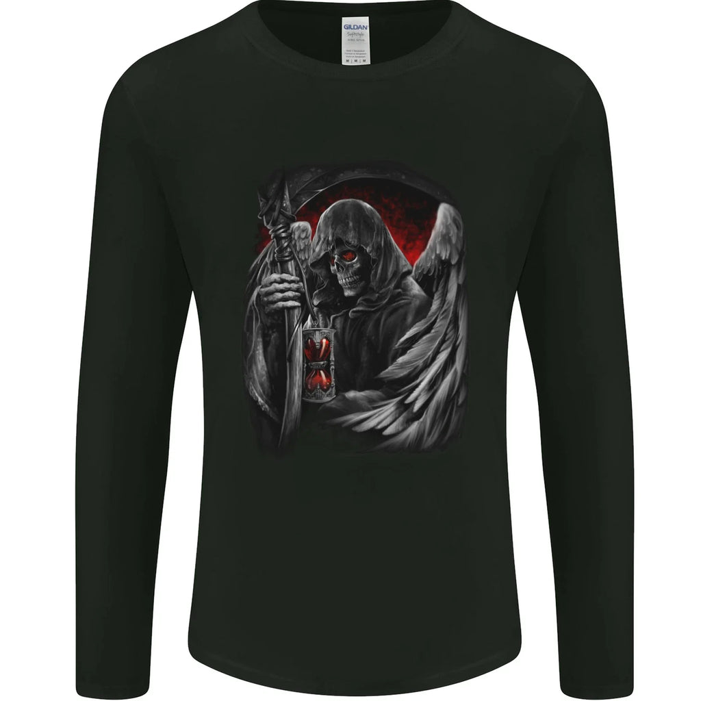 Grim Reaper Biker Gothic Heavy Metal Skull Mens Long Sleeve T-Shirt Unisex T-shirt, Sweatshirt, Hoodie, Long Sleeve Tee - T-Shirt, Sweatshirt, Hoodie