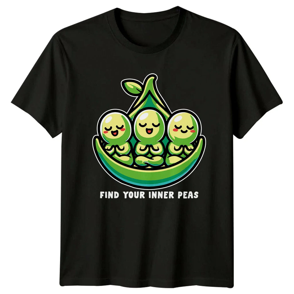 Find Your Inner Peas Yoga T-Shirt Cute Cartoon Meditating Peas Tee Unisex T-shirt, Sweatshirt, Hoodie, Long Sleeve Tee - T-Shirt, Sweatshirt, Hoodie