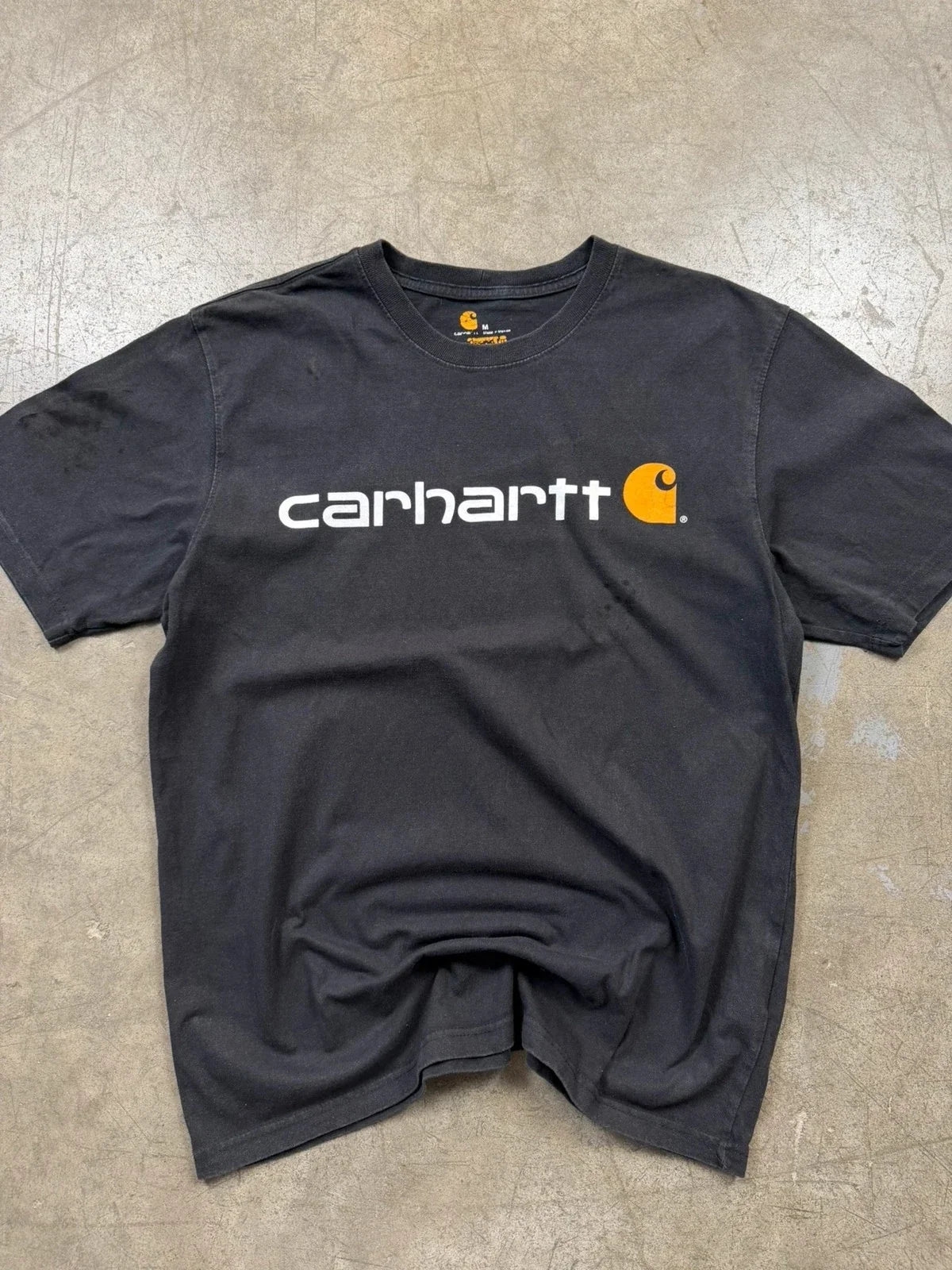 Vintage 00's Carhartt Tee T-Shirt Black Printed Logo Y2k Retro - M Unisex T-shirt, Sweatshirt, Hoodie, Long Sleeve Tee - T-Shirt, Sweatshirt, Hoodie
