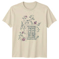 Vintage Sketch Of A Window Womens T-Shirt Climbing Roses Floral Aesthetic Unisex T-shirt, Sweatshirt, Hoodie, Long Sleeve Tee - T-Shirt, Sweatshirt, Hoodie