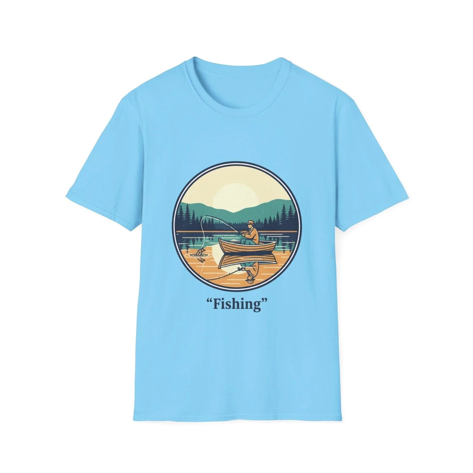 Fishing Graphic T-Shirt | Simple Angler Design Unisex T-shirt, Sweatshirt, Hoodie, Long Sleeve Tee - T-Shirt, Sweatshirt, Hoodie
