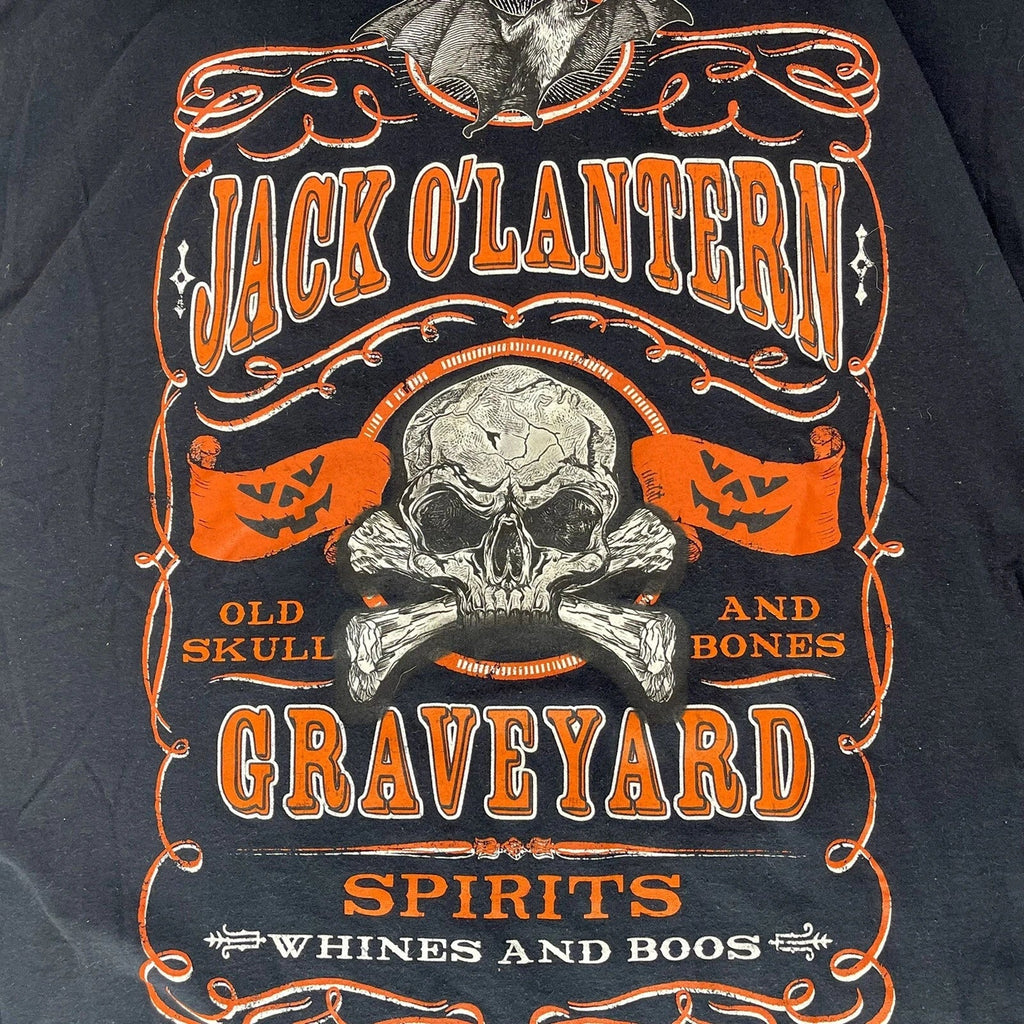 Mens Black Graveyard Spirits Wine And Boos Halloween T-Shirt 2XL Retro Spooky Unisex T-shirt, Sweatshirt, Hoodie, Long Sleeve Tee - T-Shirt, Sweatshirt, Hoodie