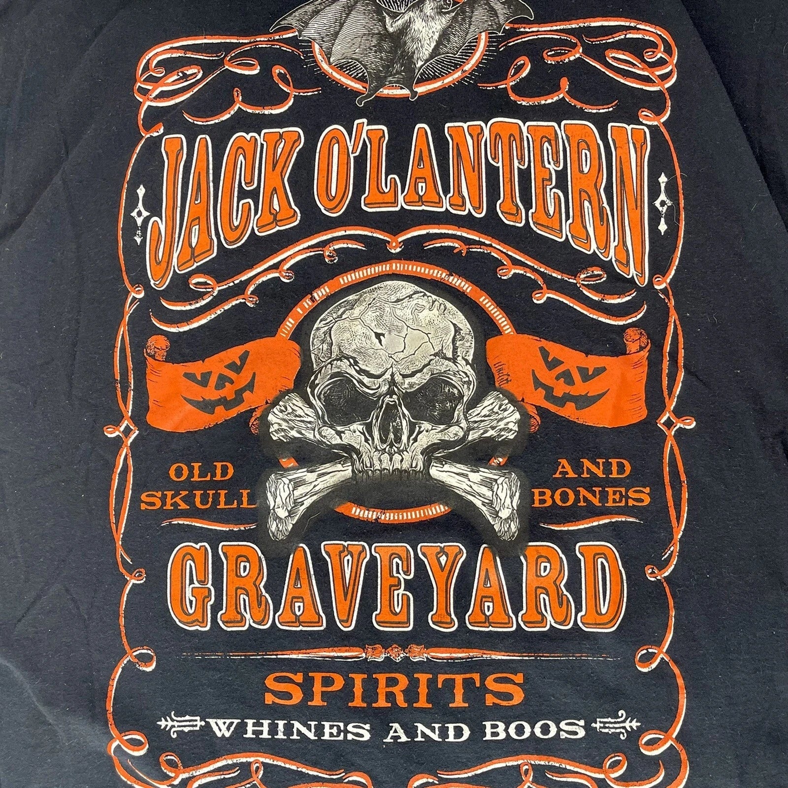 Mens Black Graveyard Spirits Wine And Boos Halloween T-Shirt 2XL Retro Spooky Unisex T-shirt, Sweatshirt, Hoodie, Long Sleeve Tee - T-Shirt, Sweatshirt, Hoodie
