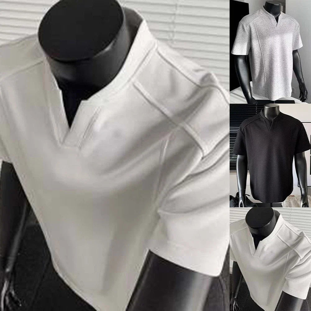 Flat Measurement Sizing For Casual Outings Men V-neck T-shirt Minimalist Design Unisex T-shirt, Sweatshirt, Hoodie, Long Sleeve Tee - T-Shirt, Sweatshirt, Hoodie