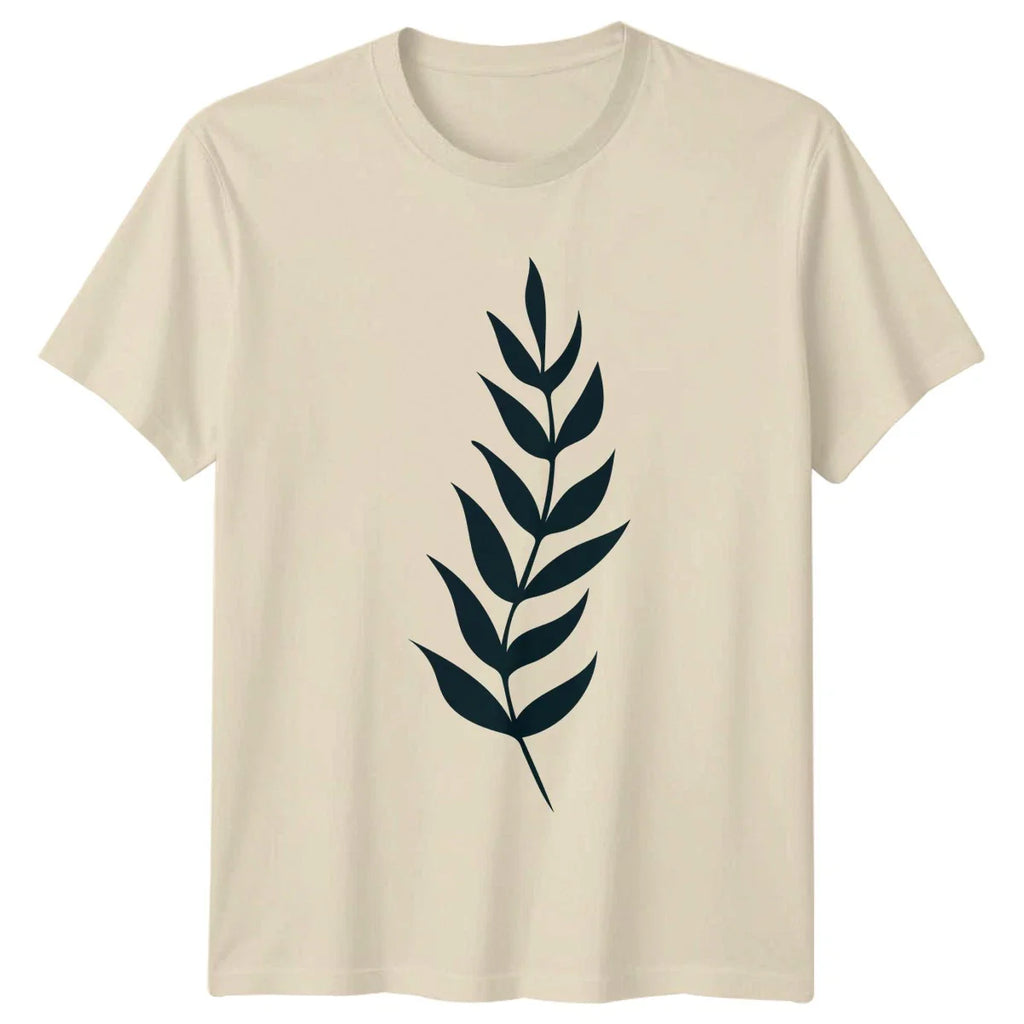 Minimalist Botanical Leaf Plant Stem T-Shirt Botanical Illustration Nature Unisex T-shirt, Sweatshirt, Hoodie, Long Sleeve Tee - T-Shirt, Sweatshirt, Hoodie