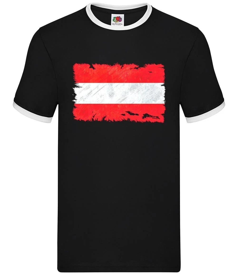 Austria Grunge Flag - Contrast Men - Vienna Country City Unisex T-shirt, Sweatshirt, Hoodie, Long Sleeve Tee - T-Shirt, Sweatshirt, Hoodie