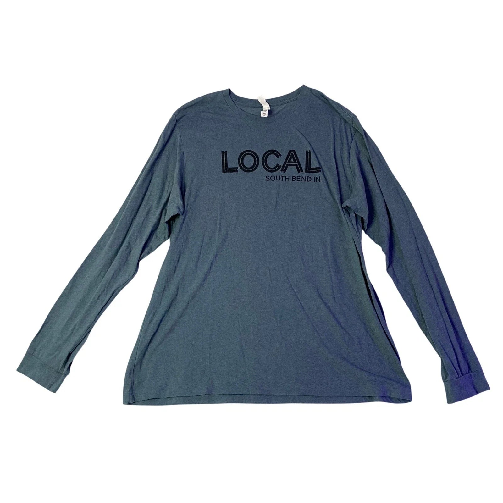 Bella Canvas Mens 2XL Local South Bend IN Long Sleeve Graphic T-Shirt Blue Unisex T-shirt, Sweatshirt, Hoodie, Long Sleeve Tee - T-Shirt, Sweatshirt, Hoodie