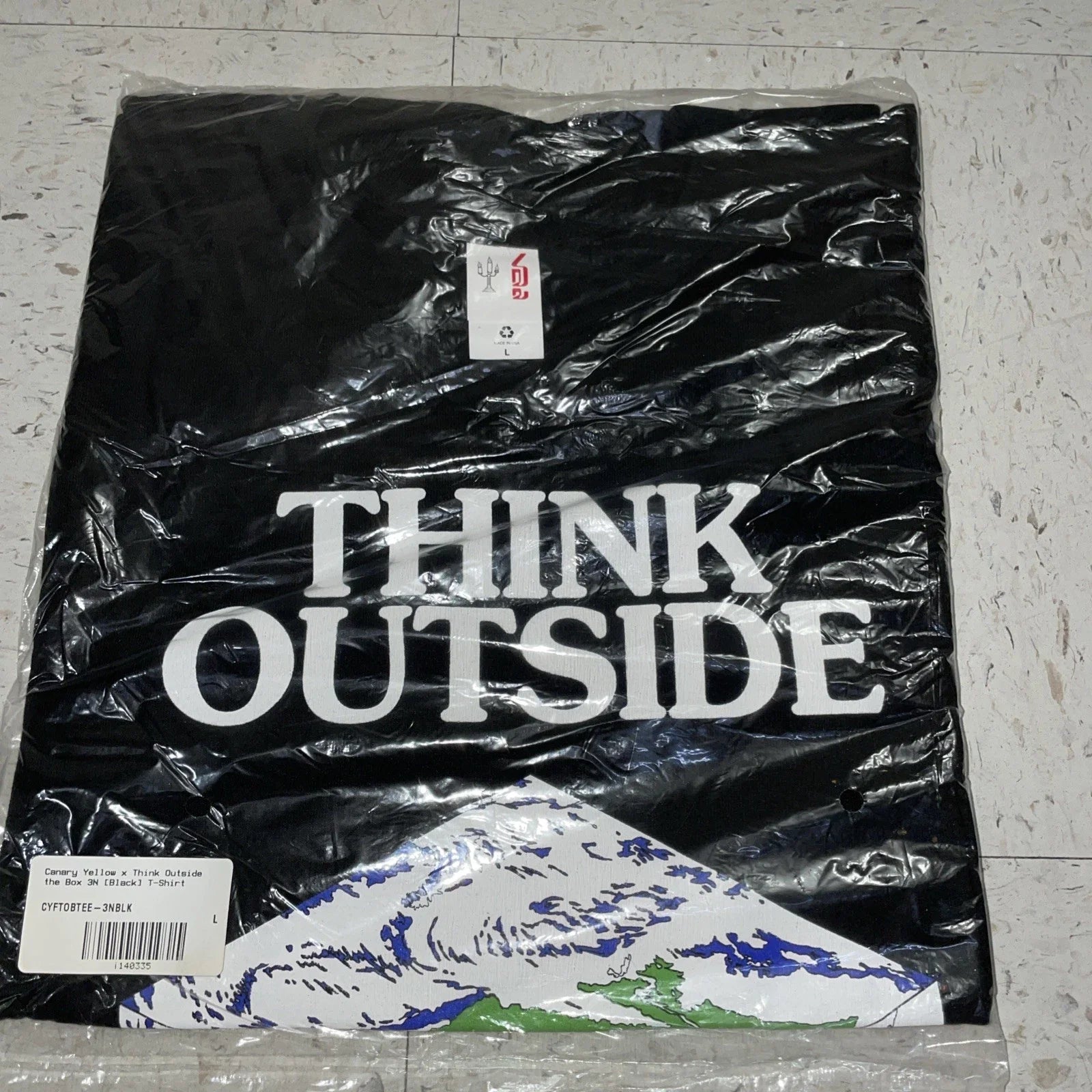 VIRGIL ABLOH CANARY YELLOW THINK OUTSIDE THE BOX T-SHIRT LARGE VAA BLACK NEW Unisex T-shirt, Sweatshirt, Hoodie, Long Sleeve Tee - T-Shirt, Sweatshirt, Hoodie