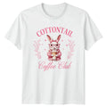 Cottontail Coffee Club Womens T-Shirt Bunny Rabbit Aesthetic Coffee Lover Unisex T-shirt, Sweatshirt, Hoodie, Long Sleeve Tee - T-Shirt, Sweatshirt, Hoodie