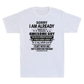 Sorry I Am Already Taken By A Freaking Awesome Guy Husband Retro Men's T-Shirt Unisex T-shirt, Sweatshirt, Hoodie, Long Sleeve Tee - T-Shirt, Sweatshirt, Hoodie