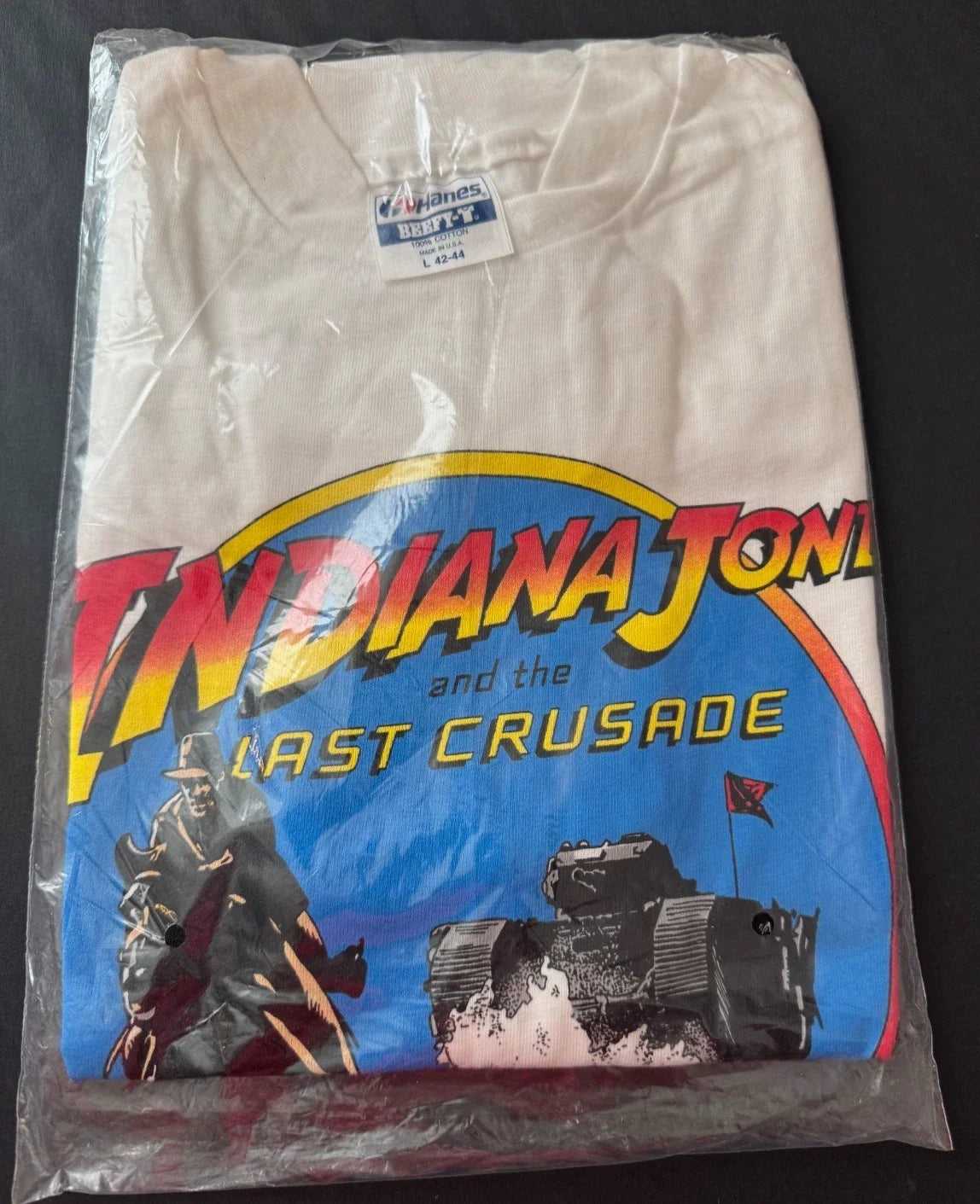 INDIANA JONES AND THE LAST CRUSADE 1989 T-Shirt - ORIGINAL - VINTAGE - Large Unisex T-shirt, Sweatshirt, Hoodie, Long Sleeve Tee - T-Shirt, Sweatshirt, Hoodie