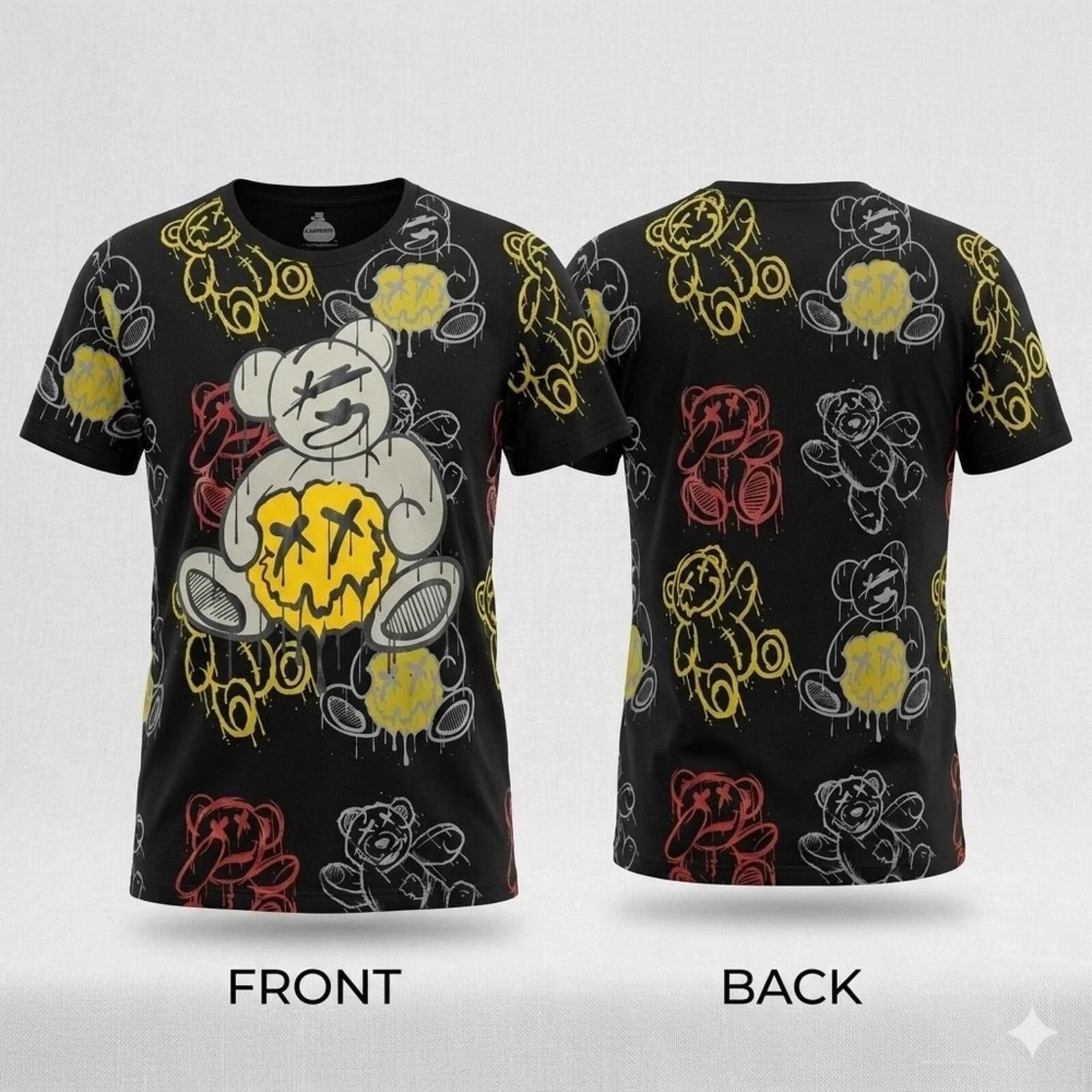 Launder Graffiti Bear Shirt XL Streetwear Grunge Goth Skater Aesthetic Unisex T-shirt, Sweatshirt, Hoodie, Long Sleeve Tee - T-Shirt, Sweatshirt, Hoodie