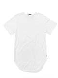 Men's Plain White Extended Scallop Tee Tshirt Unisex T-shirt, Sweatshirt, Hoodie, Long Sleeve Tee - T-Shirt, Sweatshirt, Hoodie