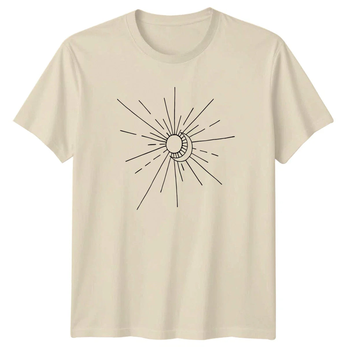 Celestial Sun And Moon Rayburst T-Shirt Spiritual Aesthetic Christmas Gift Unisex T-shirt, Sweatshirt, Hoodie, Long Sleeve Tee - T-Shirt, Sweatshirt, Hoodie