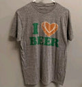 Men's I heart beer short sleeve gray T-shirt - size large Unisex T-shirt, Sweatshirt, Hoodie, Long Sleeve Tee - T-Shirt, Sweatshirt, Hoodie