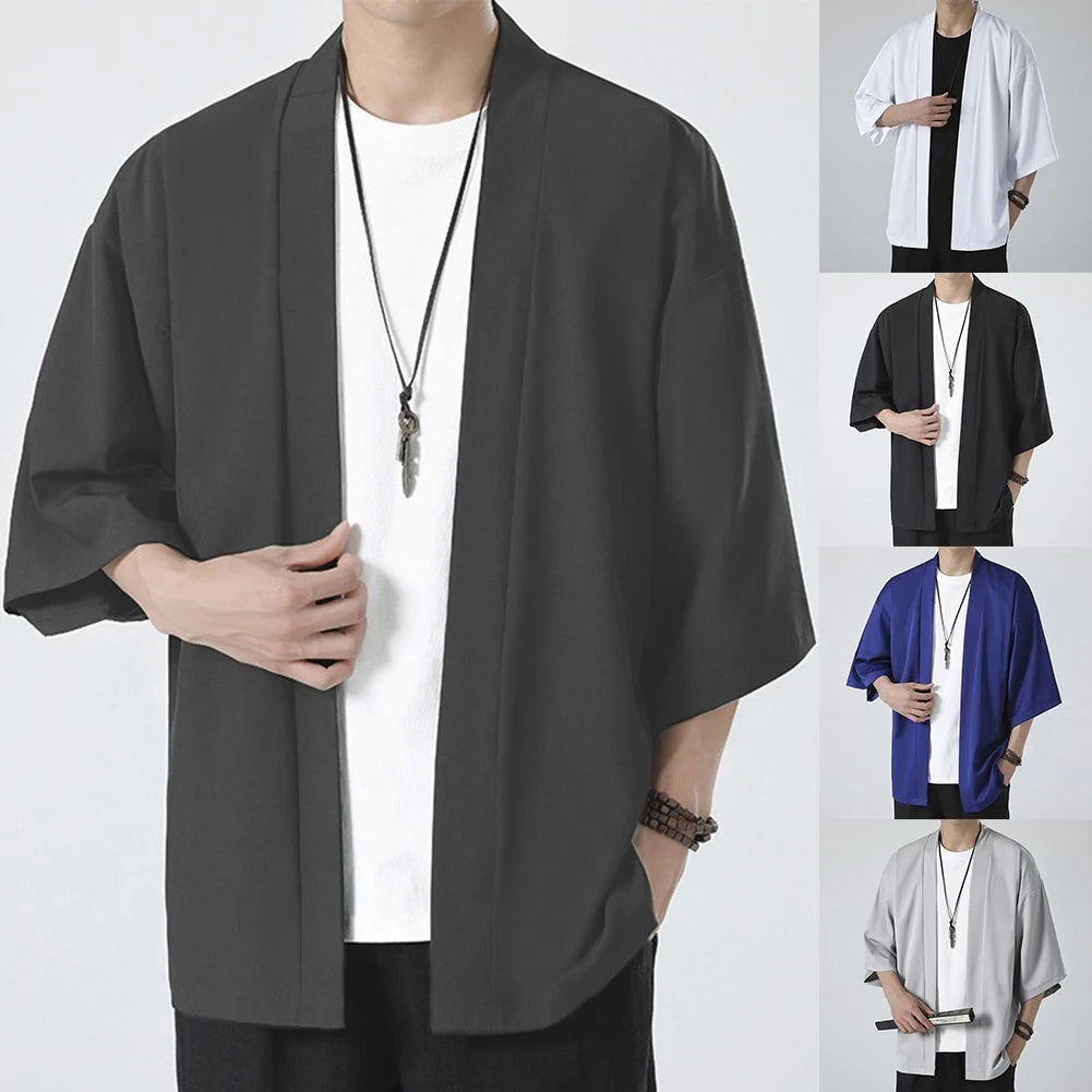 Trendy Men's Kimono Top Shirt Robe Coat Outerwear Yukata Japanese Style Unisex T-shirt, Sweatshirt, Hoodie, Long Sleeve Tee - T-Shirt, Sweatshirt, Hoodie