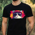 Mens Hip Hop Cat Print Cotton T-Shirt Size XS to 5XL Unisex T-shirt, Sweatshirt, Hoodie, Long Sleeve Tee - T-Shirt, Sweatshirt, Hoodie