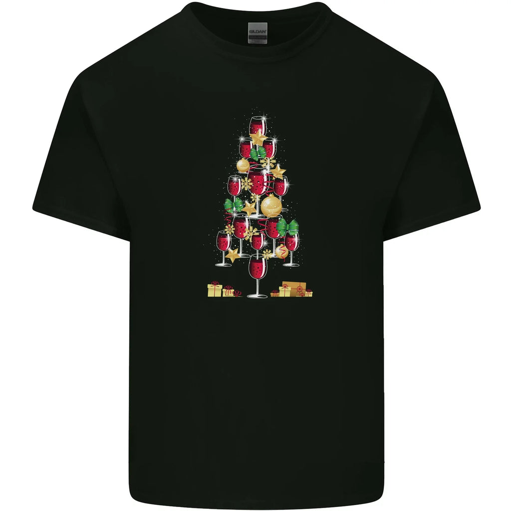 Wine Christmas Tree Xmas Alcohol Funny Mens Light Cotton T-Shirt Unisex T-shirt, Sweatshirt, Hoodie, Long Sleeve Tee - T-Shirt, Sweatshirt, Hoodie