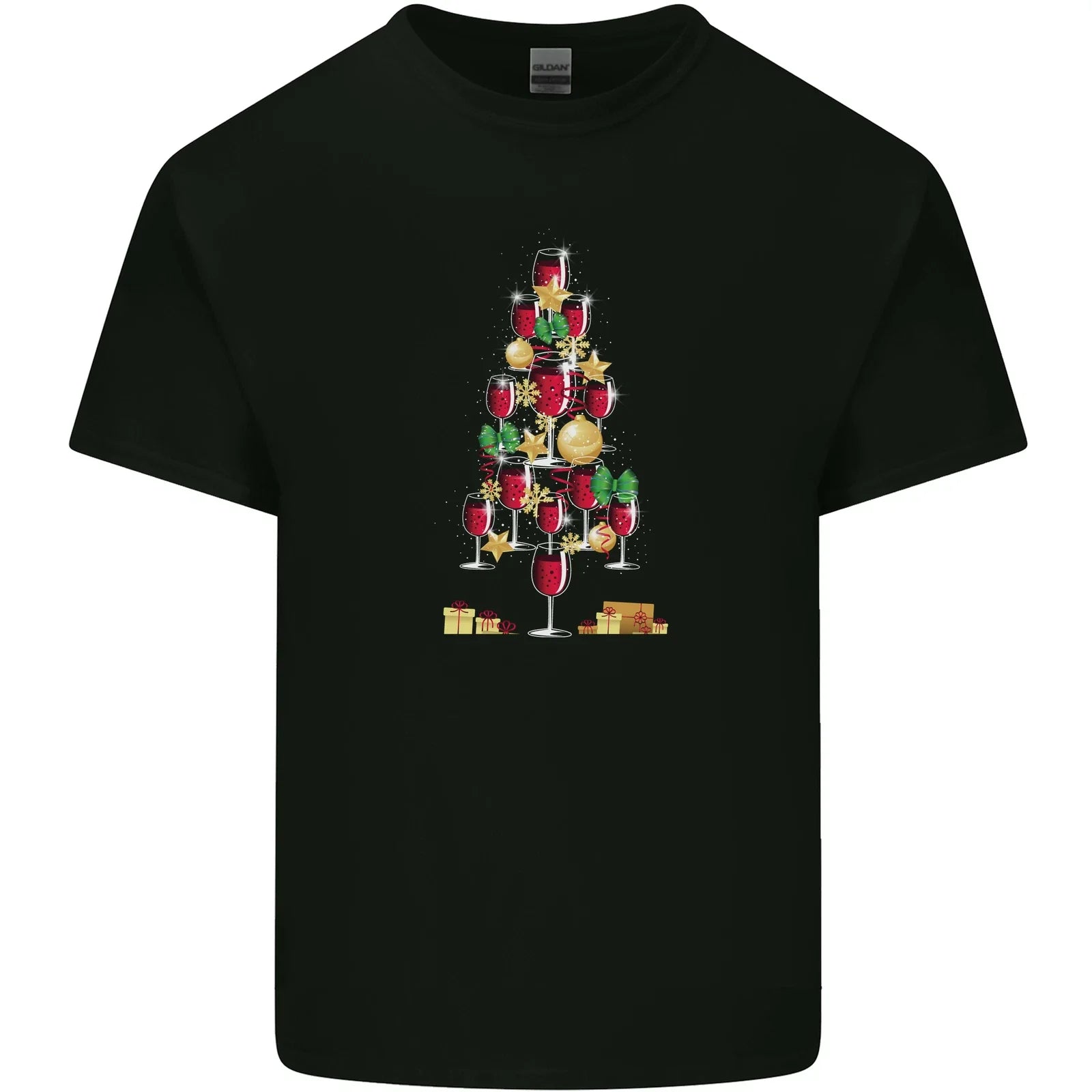 Wine Christmas Tree Xmas Alcohol Funny Mens Light Cotton T-Shirt Unisex T-shirt, Sweatshirt, Hoodie, Long Sleeve Tee - T-Shirt, Sweatshirt, Hoodie