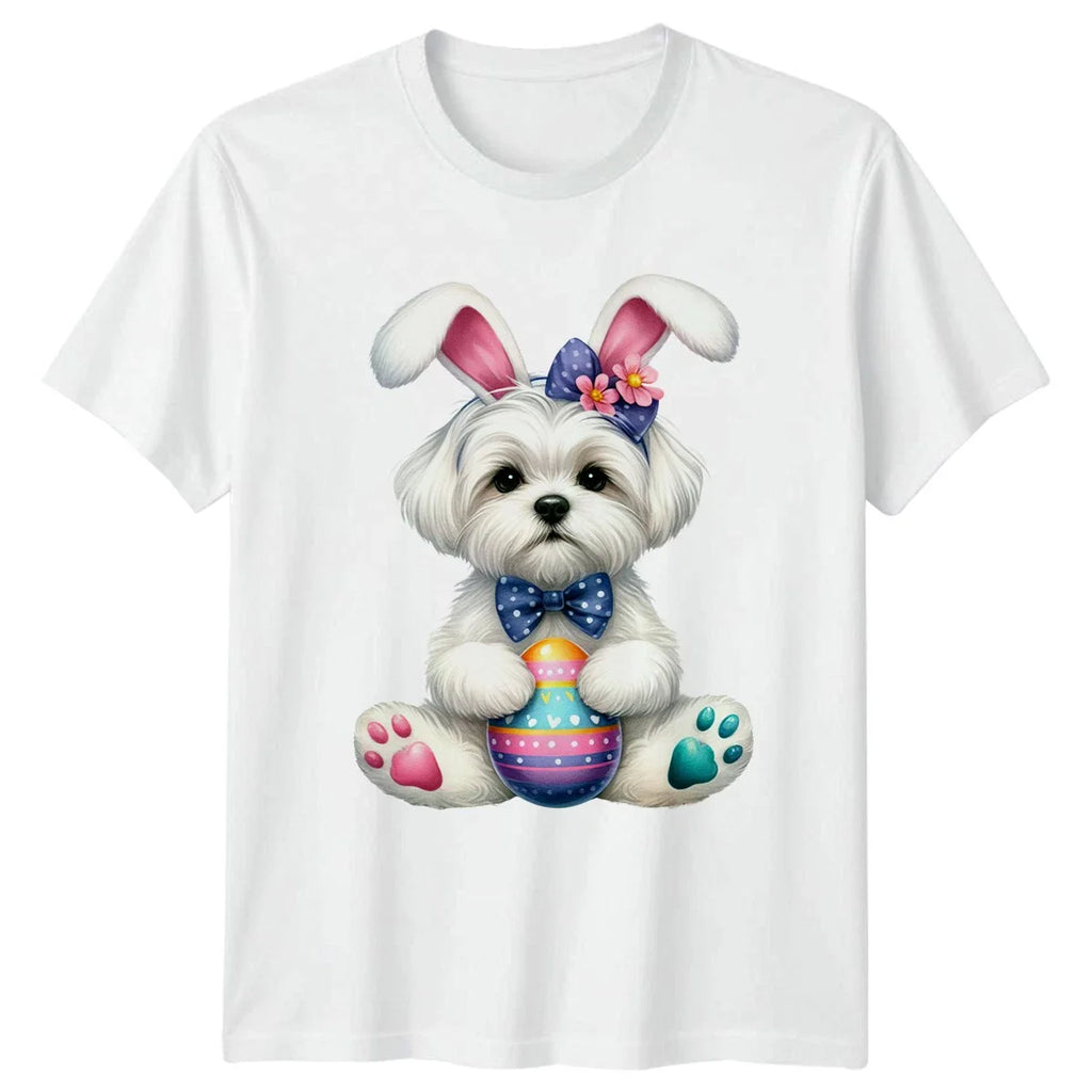 Cute Maltese Puppy With Bunny Womens T-Shirt Maltese Dog Easter Gift For Her Unisex T-shirt, Sweatshirt, Hoodie, Long Sleeve Tee - T-Shirt, Sweatshirt, Hoodie