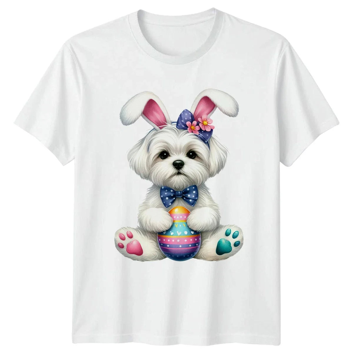 Cute Maltese Puppy With Bunny Womens T-Shirt Maltese Dog Easter Gift For Her Unisex T-shirt, Sweatshirt, Hoodie, Long Sleeve Tee - T-Shirt, Sweatshirt, Hoodie
