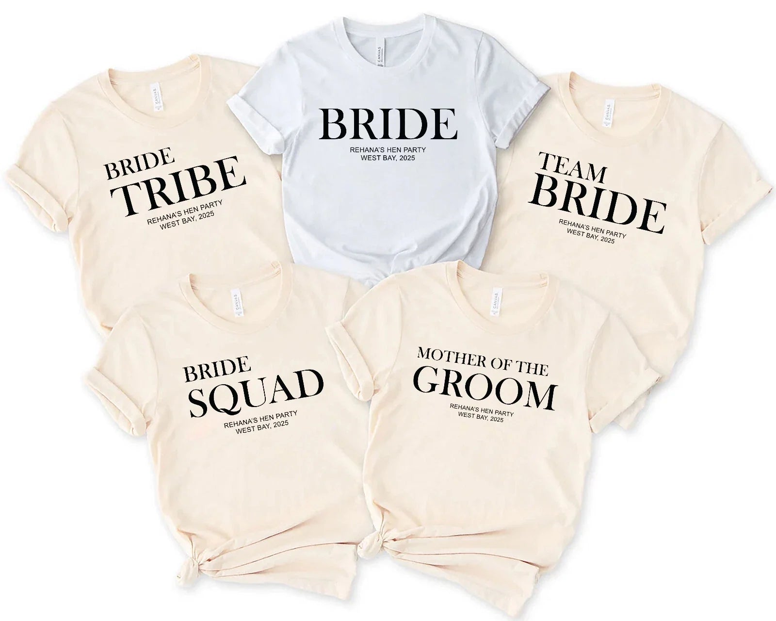 Personalised Hen Party T Shirts, Team Bride Group T Shirt , simple hen party Unisex T-shirt, Sweatshirt, Hoodie, Long Sleeve Tee - T-Shirt, Sweatshirt, Hoodie