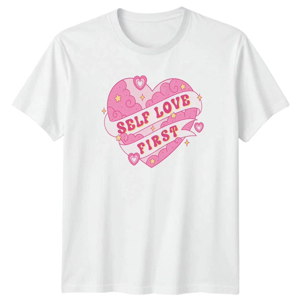 Self Love First Womens T-Shirt Retro Aesthetic Self Care Birthday Gift For Her Unisex T-shirt, Sweatshirt, Hoodie, Long Sleeve Tee - T-Shirt, Sweatshirt, Hoodie