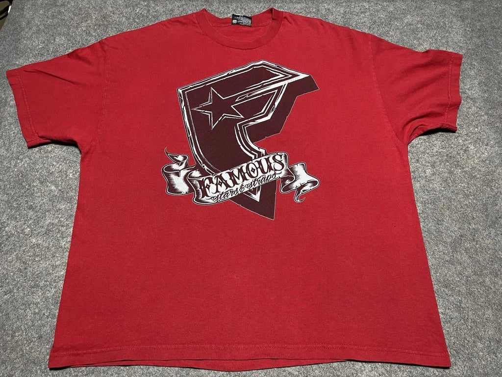 Vintage Travis Barker Famous Street Wear Stars & Straps Red 2XL Shirt Y2K Stars Unisex T-shirt, Sweatshirt, Hoodie, Long Sleeve Tee - T-Shirt, Sweatshirt, Hoodie