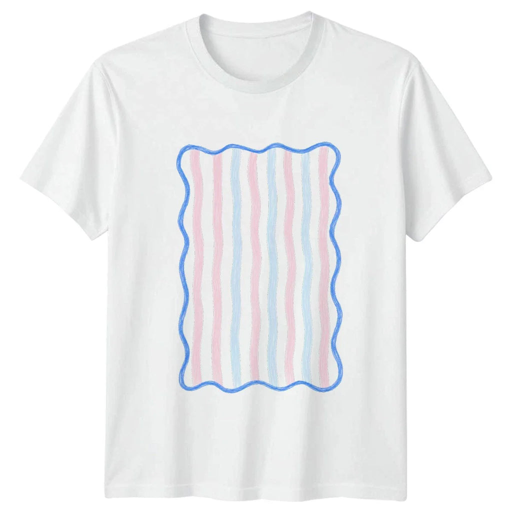 Wavy Stripes T-Shirt Preppy Aesthetic Fashion Gift For Him And Her Unisex T-shirt, Sweatshirt, Hoodie, Long Sleeve Tee - T-Shirt, Sweatshirt, Hoodie