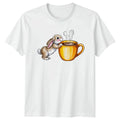 Bunny With Coffee T-Shirt Cute Animal Coffee Lover Gift For Him And Her Unisex T-shirt, Sweatshirt, Hoodie, Long Sleeve Tee - T-Shirt, Sweatshirt, Hoodie