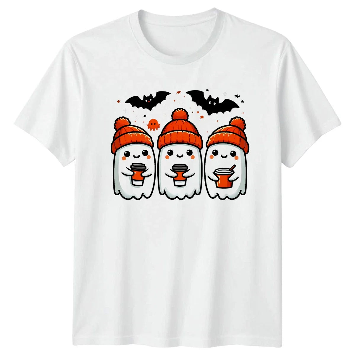 Cute Ghosts Drinking Hot Coffee T-Shirt Coffee Halloween Gift For Him And Her Unisex T-shirt, Sweatshirt, Hoodie, Long Sleeve Tee - T-Shirt, Sweatshirt, Hoodie