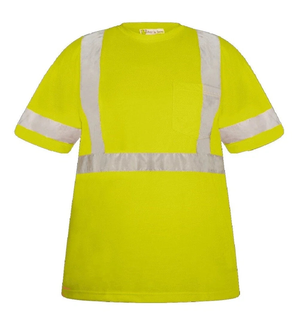 High Visibility Fluorescent Safety T-Shirt -Half Sleeve-100% Polyester-Pack of 3 Unisex T-shirt, Sweatshirt, Hoodie, Long Sleeve Tee - T-Shirt, Sweatshirt, Hoodie