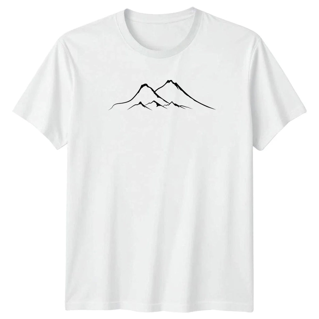 Minimalist Mountain Range Nature Art T-Shirt Landscape Outdoors Birthday Unisex T-shirt, Sweatshirt, Hoodie, Long Sleeve Tee - T-Shirt, Sweatshirt, Hoodie