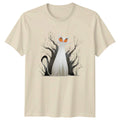 Spooky White Cat T-Shirt Halloween Ghost Cat Lovers Halloween Gift For Him Unisex T-shirt, Sweatshirt, Hoodie, Long Sleeve Tee - T-Shirt, Sweatshirt, Hoodie