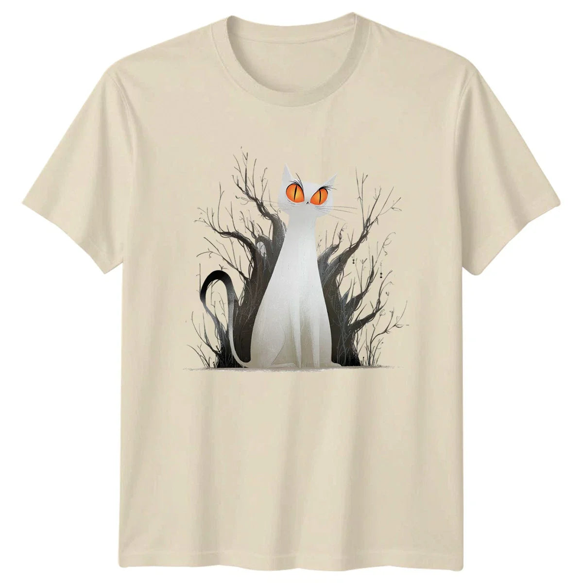Spooky White Cat T-Shirt Halloween Ghost Cat Lovers Halloween Gift For Him Unisex T-shirt, Sweatshirt, Hoodie, Long Sleeve Tee - T-Shirt, Sweatshirt, Hoodie