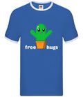 Free Cactus Hugs - Mens Ringer - Cute Cuddle Funny Unisex T-shirt, Sweatshirt, Hoodie, Long Sleeve Tee - T-Shirt, Sweatshirt, Hoodie