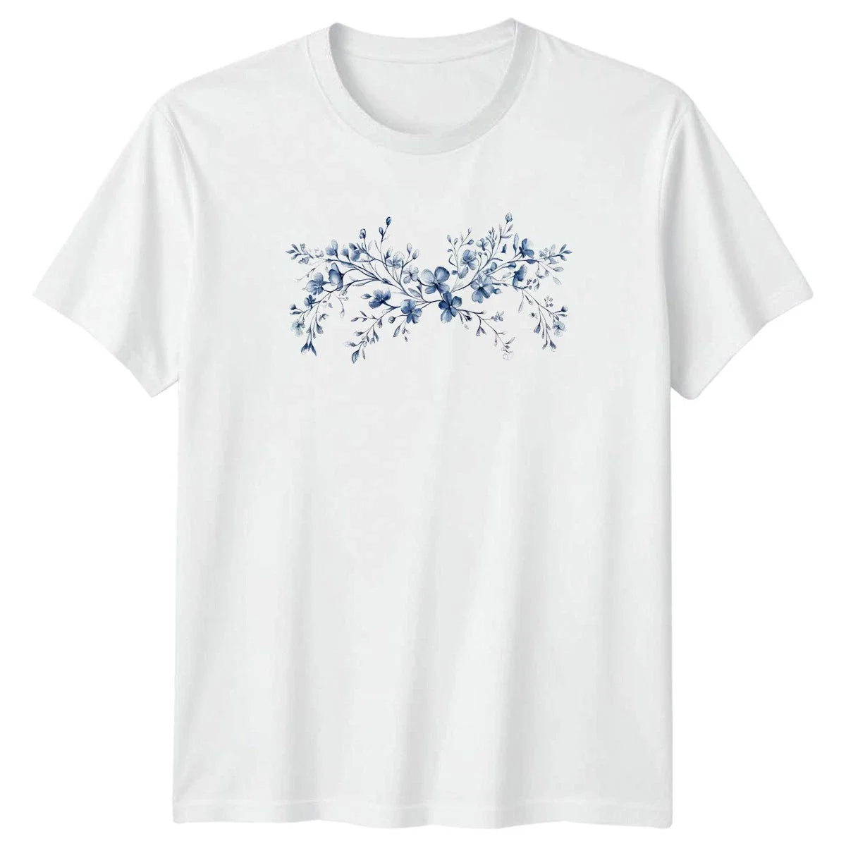 Vintage Blue Floral Botanical T-Shirt Womens Gift For Her Unisex T-shirt, Sweatshirt, Hoodie, Long Sleeve Tee - T-Shirt, Sweatshirt, Hoodie