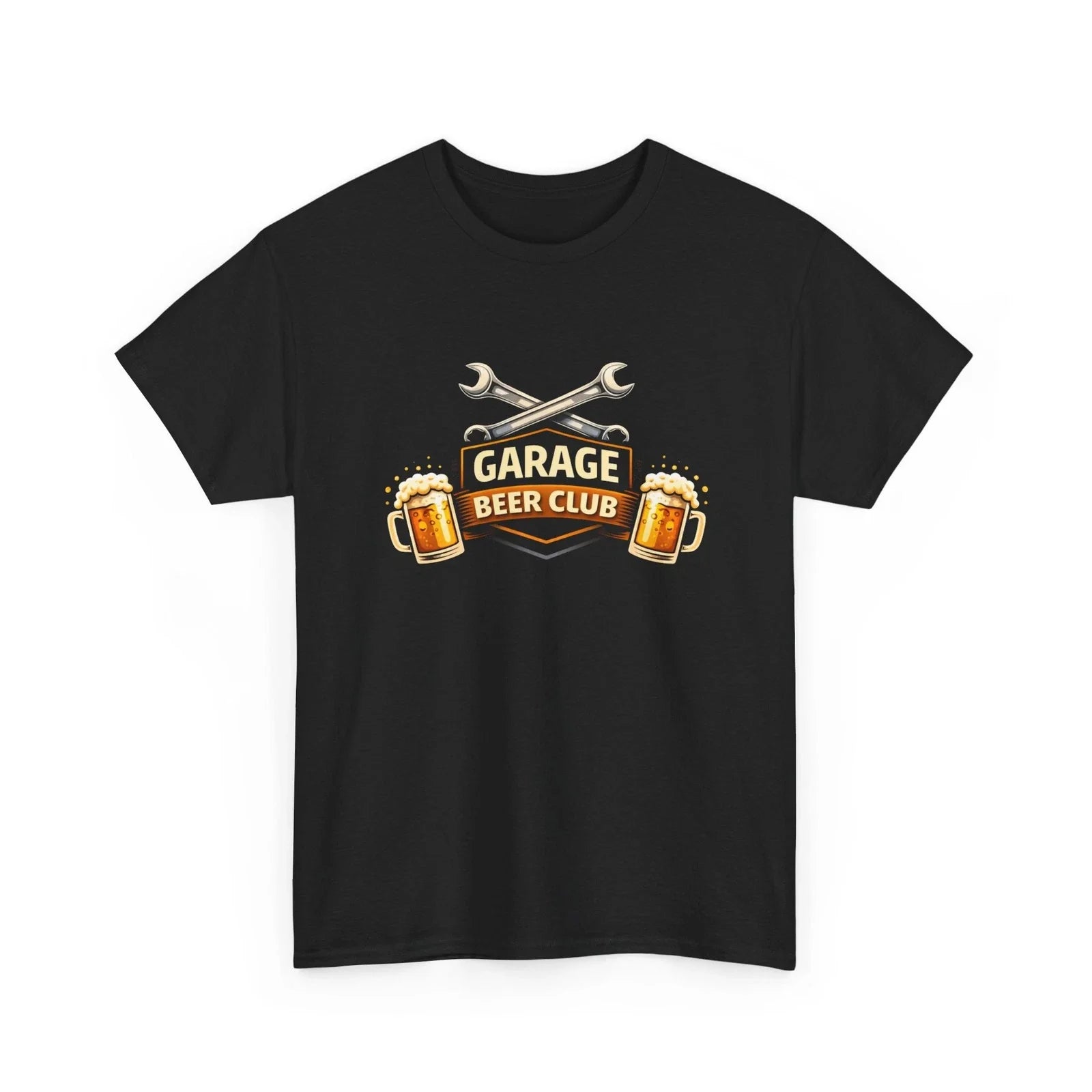 Garage Beer Club T-Shirt Wrenches & Beer Mugs Logo Mechanic Tee Unisex T-shirt, Sweatshirt, Hoodie, Long Sleeve Tee - T-Shirt, Sweatshirt, Hoodie