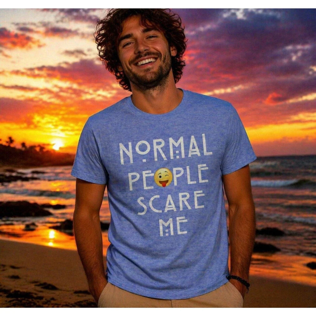 Normal People Scare Me Soft Touch T-SHIRT Emo Introvert Rude Punk Rock XX-L New Unisex T-shirt, Sweatshirt, Hoodie, Long Sleeve Tee - T-Shirt, Sweatshirt, Hoodie