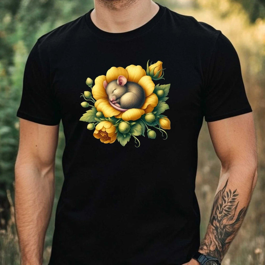 Mens Watercolour Mouse Motif Cotton T-Shirt Size XS to 5XL Unisex T-shirt, Sweatshirt, Hoodie, Long Sleeve Tee - T-Shirt, Sweatshirt, Hoodie